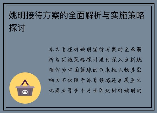 姚明接待方案的全面解析与实施策略探讨